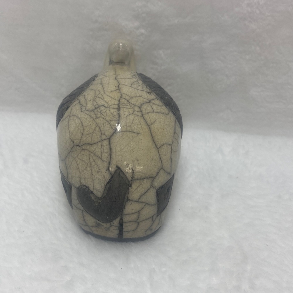 South African Raku Elephant Handmade Ceramic Elephant Collectible Crackle Glaze - Picture 4 of 15